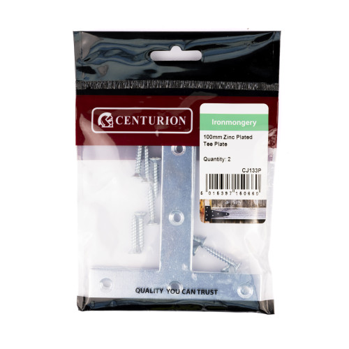 100mm (4") ZP Tee Plate (Pack of 2)