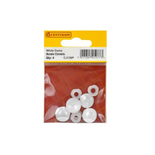 White Plastic Dome Screw Cover (Pack of 4)