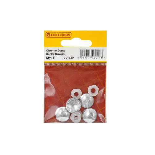 Chromed Plastic Dome Screw Cover (Pack of 4)