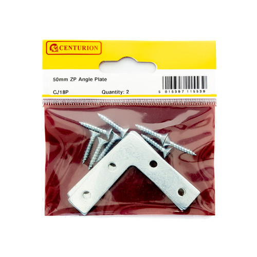 50mm ZP Angle Plate (Pack of 2)