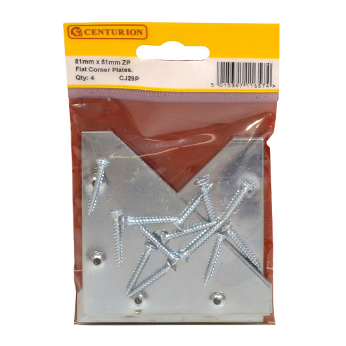 83mm x 83mm ZP Flat Corner Plate (Pack of 4)