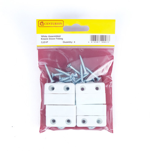 White Assembled Knock Down Fittings (Pack of 4)