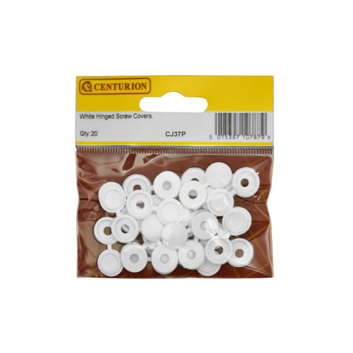 White Hinged Screw Covers (20 PK)