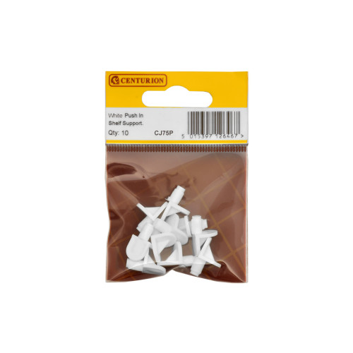 White Push In Shelf Support (Pack of 10)