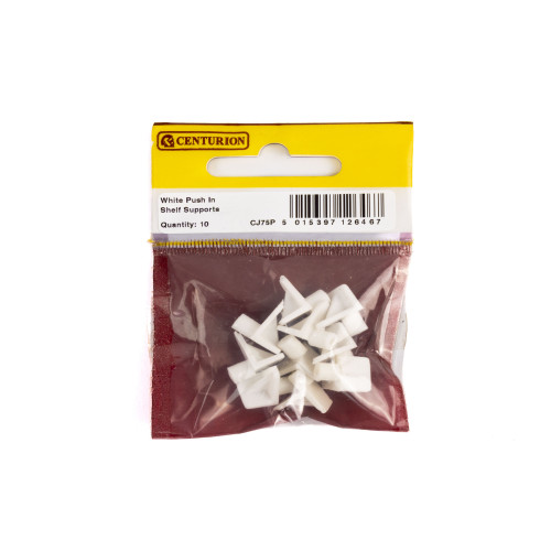 White Push In Shelf Support (Pack of 10)