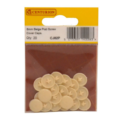 Beige Pozi Screw Cover Caps (Pack of 20)