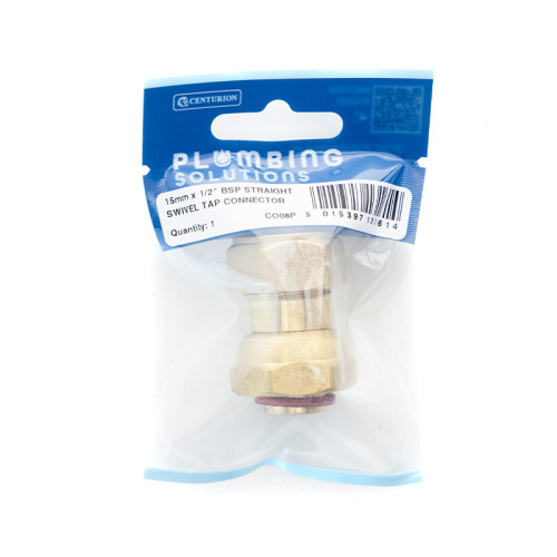 15mm x 1/2" BSP Compression Straight Tap Connector