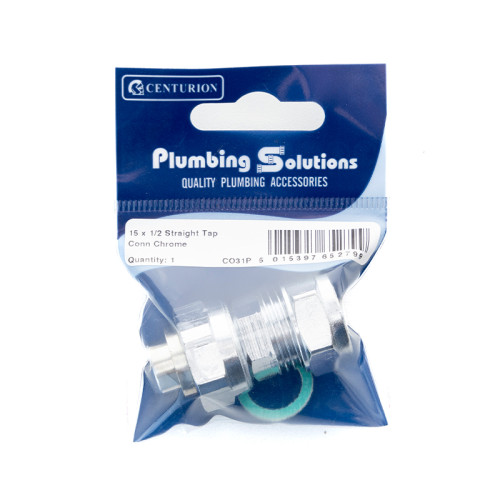 15 x 1/2 Straight Tap Conn Chrome