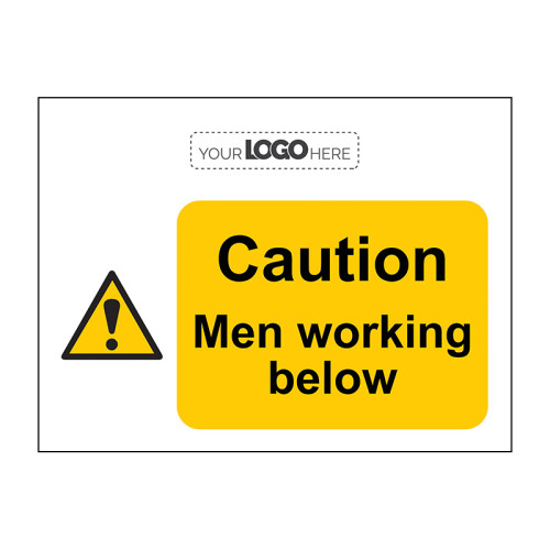 Construction Sign: Caution Men working below - CRX (600 x 400mm)