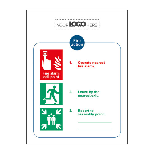 Construction Sign: Fire action procedure - Style C - CRX (400 x 300mm)