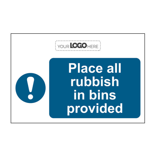 Construction Sign: Place all rubbish in bins provided - CRX (600 x 400mm)