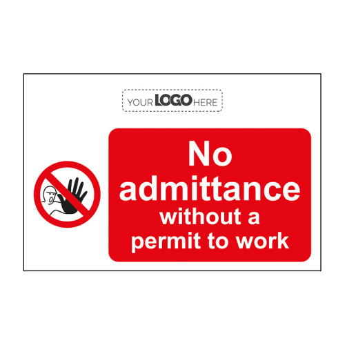 Construction Sign: No admittance without permit to work - CRX (600 x 400mm)
