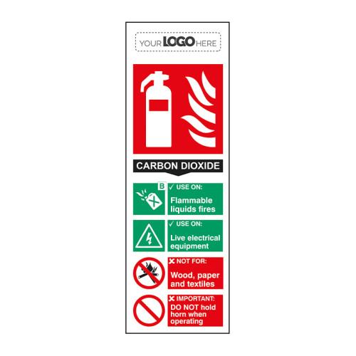 Construction Sign: Fire extinguisher - CO2 - RPVC (100 x 300mm)