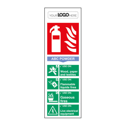 Construction Sign: Fire extinguisher - ABC Powder - RPVC (100 x 300mm)