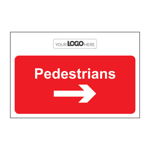 Construction Sign: Pedestrians [Arrow right] - CRX (400 x 300mm)