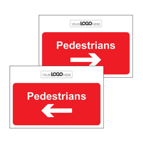 Construction Sign: Pedestrians Double sided [Arrow left / right] - CRX (600 x 400mm)