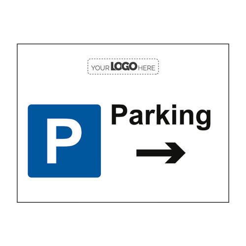 Construction Sign: Parking [Arrow right] - CRX (400 x 300mm)