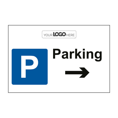 Construction Sign: Parking [Arrow right] - CRX (600 x 400mm)