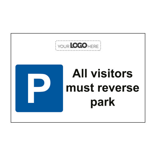 Construction Sign: All visitors must reverse park - CRX (600 x 400mm)