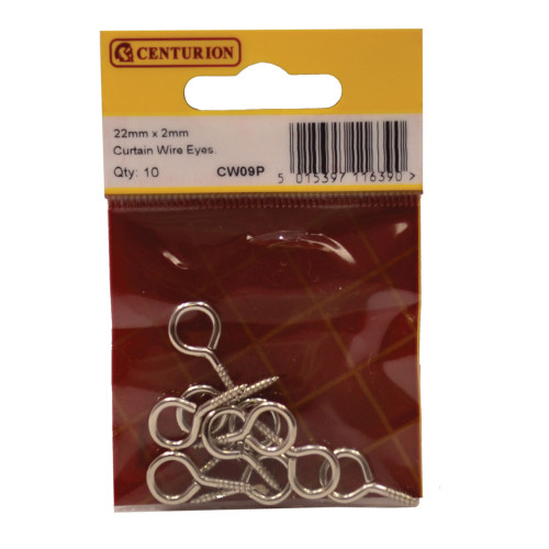 22mm x 2mm Curtain Wire Eyes (Pack of 10)