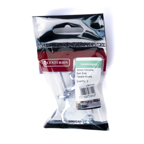 30mm CP Ball End Tassel Hooks (Pack of 2)