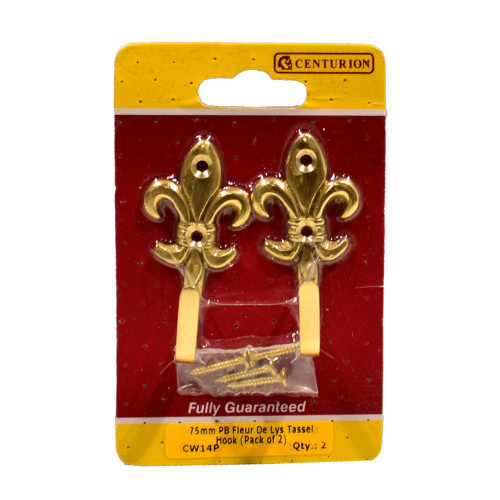 75mm PB Fleur De Lys Tassel Hook (Pack of 2)