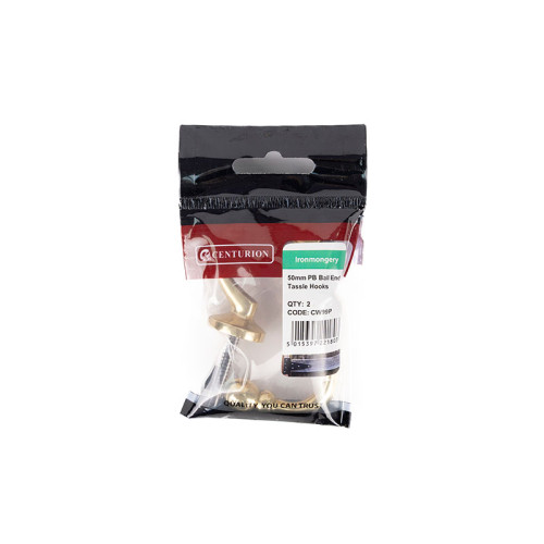 50mm PB Ball End Tassel Hook (Pack of 2)