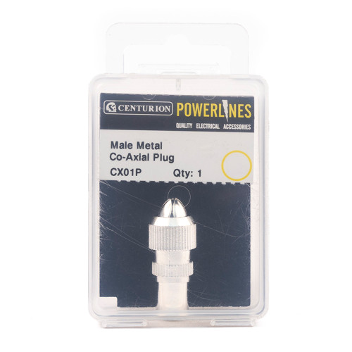 Male Metal Co-Axial Plug (Packed)