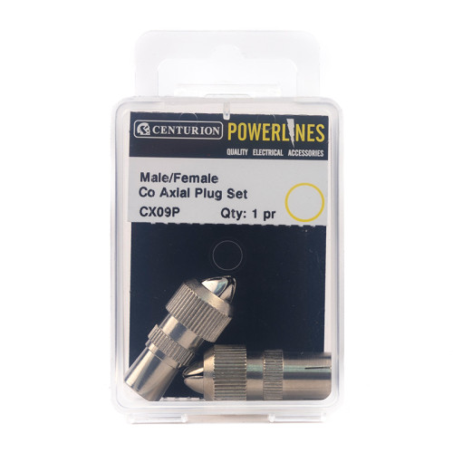 Male and Female Metal Coaxial Plug Set