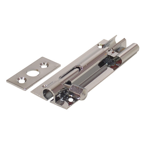 Necked Solid Brass Barrel Bolts, Polished Chrome, 25mm x 75mm