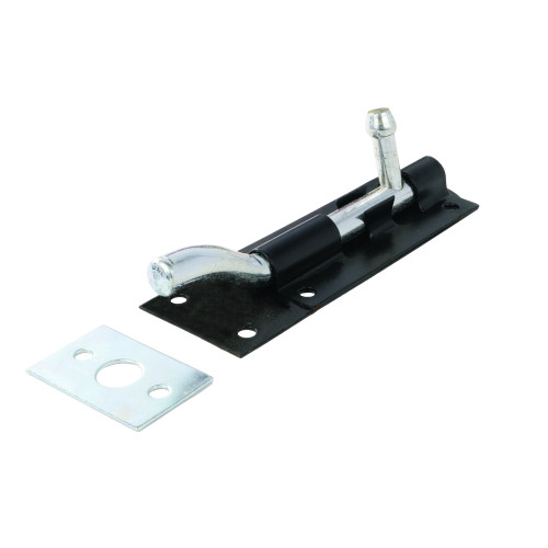 Necked Tower Bolt, Black, 100mm