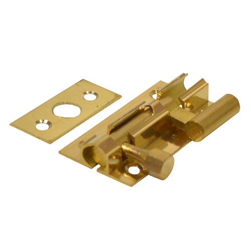 Necked Barrel Bolts, Polished Brass, 25mm x 50mm
