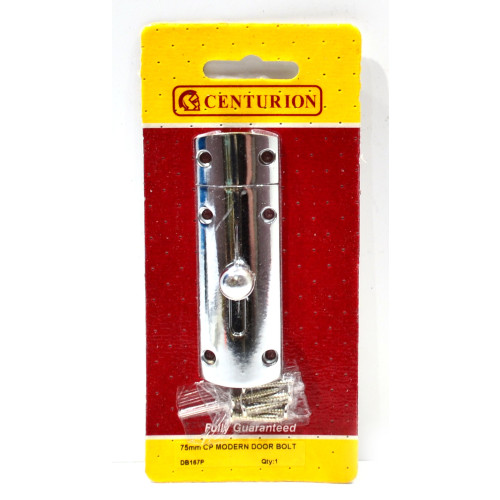 Modern Door Bolt, Chrome Plated, 75mm