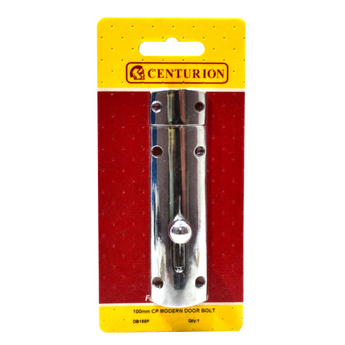 Modern Door Bolt, Chrome Plated, 100mm