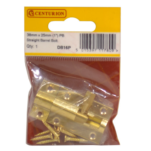 38mm x 25mm (1") PB Straight Barrel Bolt