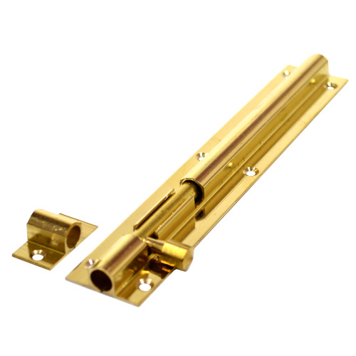 Straight Barrel Bolts, Polished Brass, 25mm x 150mm