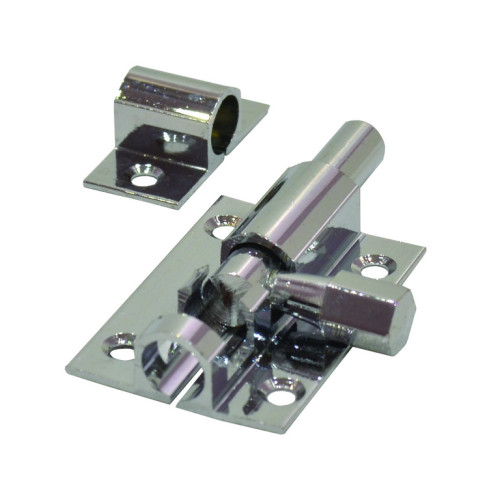 Straight Solid Brass Barrel Bolts, Polished Chrome, Loose, 25mm x 38mm