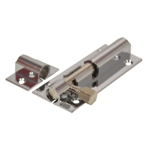 Straight Solid Brass Barrel Bolts, Polished Chrome, 25mm x 63mm