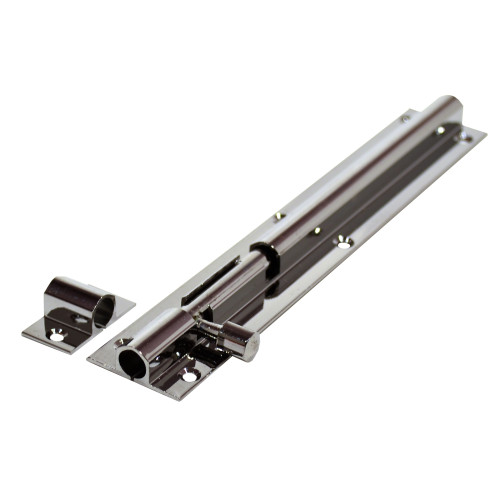 Straight Solid Brass Barrel Bolts, Polished Chrome, 25mm x 150mm