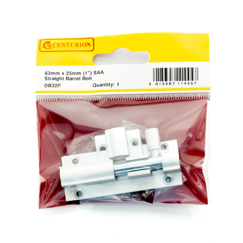 63mm (2 1/2") x 25mm (1") SAA Straight Barrel Bolt