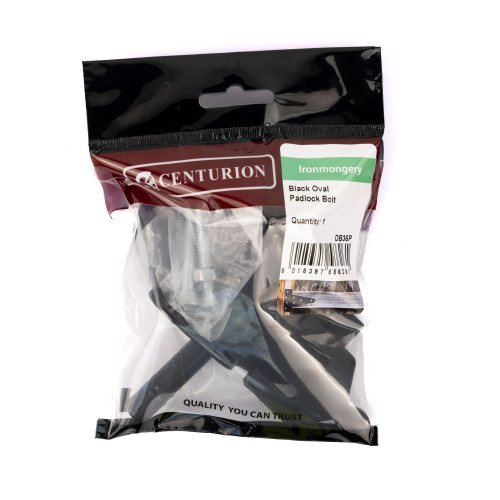 Oval Padlock Bolt, Black