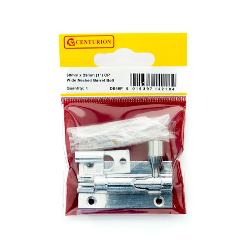 50mm x 25mm (1") CP Wide Necked Barrel Bolt