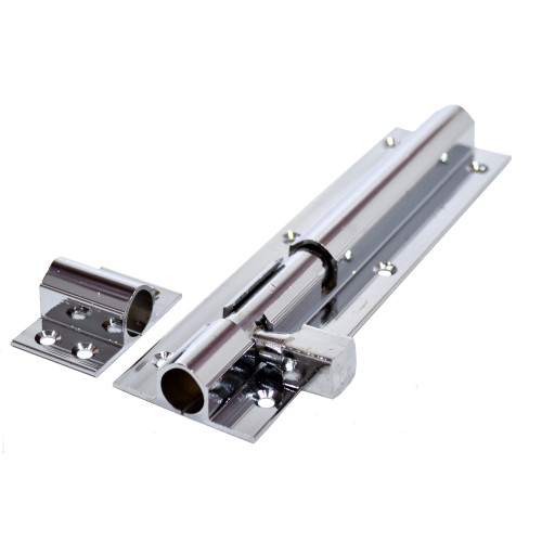 Straight Solid Brass Barrel Bolts, Polished Chrome, 38mm x 150mm