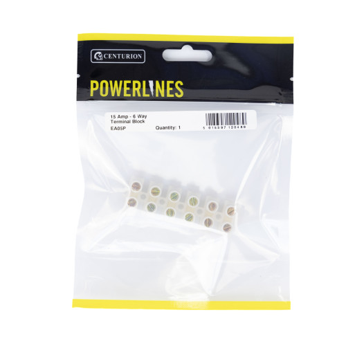 15 Amp Terminal Block - 6 Way