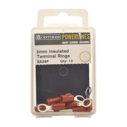 5mm Insulated Terminal Rings, Pack of 10