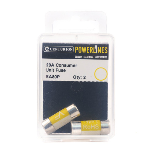20 Amp Consumer Unit Fuse, Pack of 2