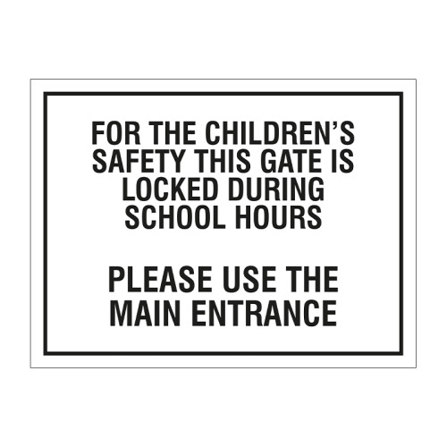 This gate is locked during school hours 