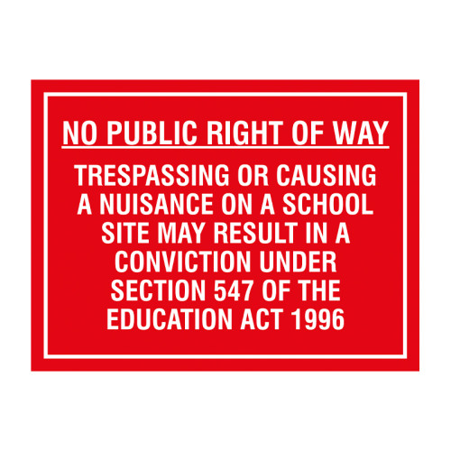 No public right of way