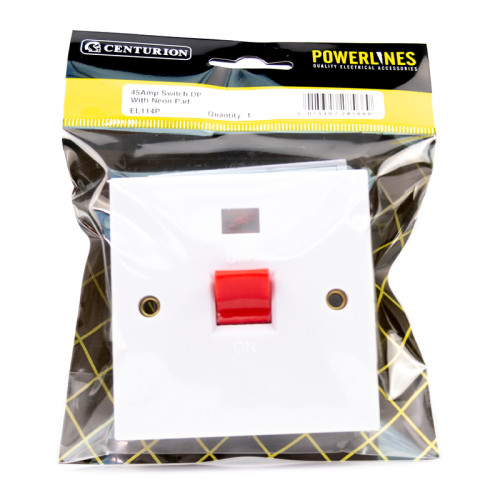 45 Amp Switched Cooker Unit With Neon -EL114P