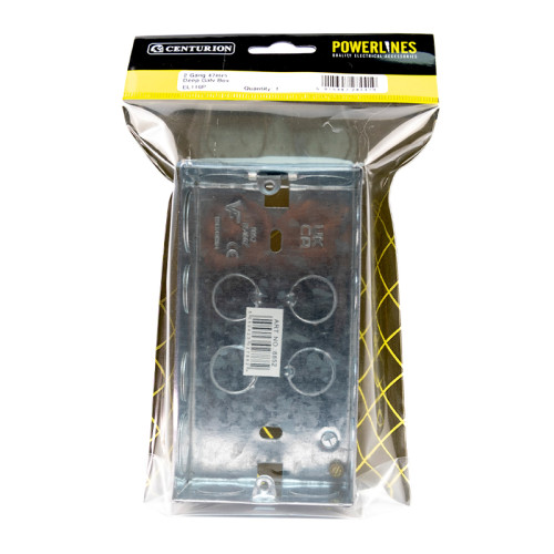 2 Gang Galvanised Steel Flush Back Box, 47mm
